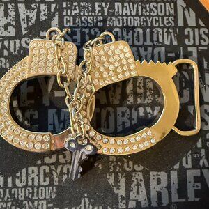 Bling Handcuffs Belt Buckle with Key
